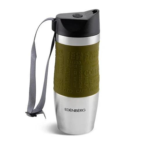 Термокружка Edenberg EB-623 с ручкой-ремешком и силиконовым держателем 380 мл (EB-623-3)