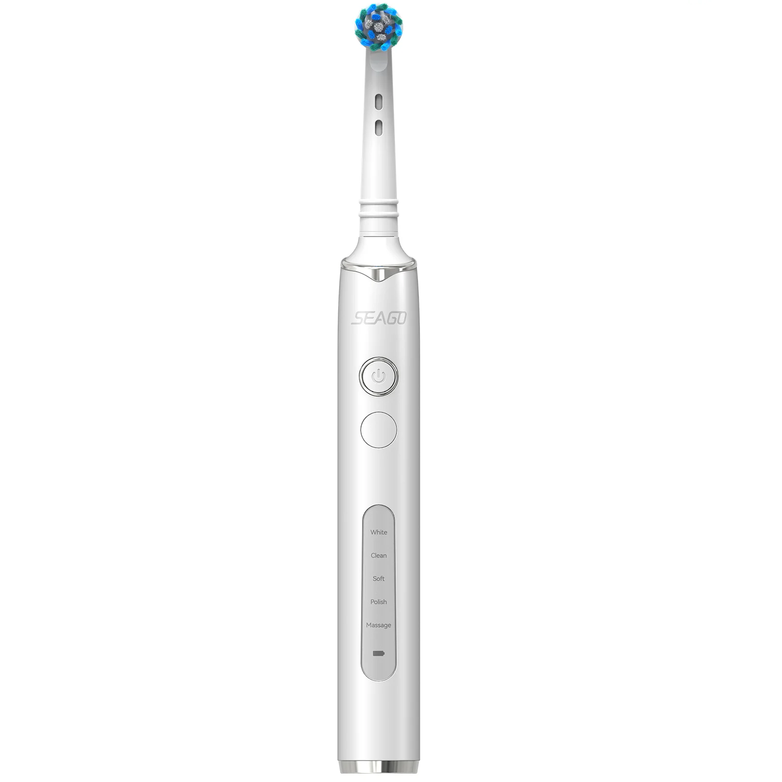 Зубная щетка электрическая Seago аккумуляторная вращающаяся с 8 насадками/5 режимами и таймером White (SG-2603)