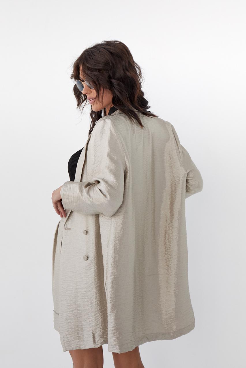 Платье-пиджак QUZU с отложным воротником S Бежевый (9528546) - фото 2 Платье-пиджак QUZU с отложным воротником S Бежевый (9528546) - фото 2
