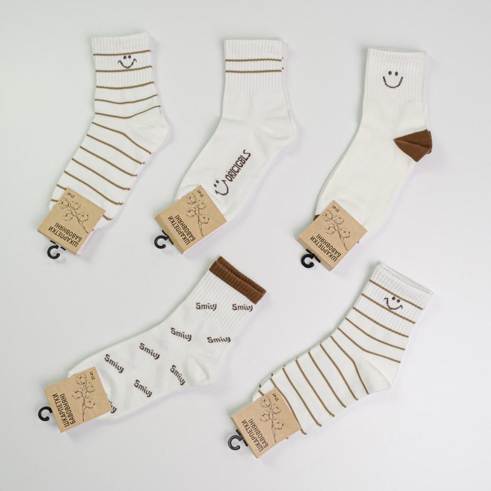 Набор носков женских Youstar 102 средние хлопковые 10 пар р. 37-41 Белый (gm-socks-ncfm-102)