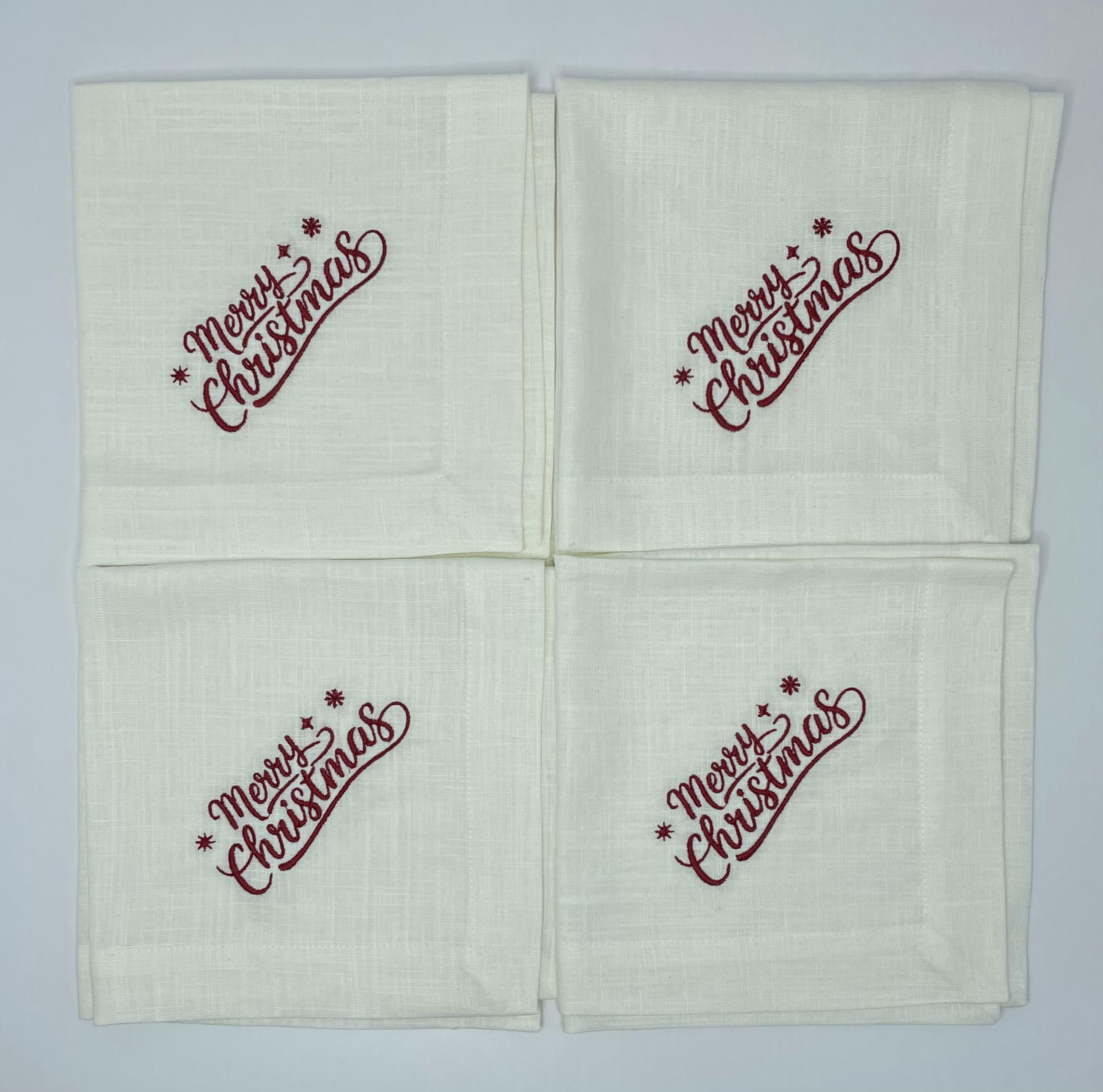 Салфетка с вышивкой Merry Christmas 2 шт. Белый (30100467) - фото 4 Салфетка с вышивкой Merry Christmas 2 шт. Белый (30100467) - фото 4