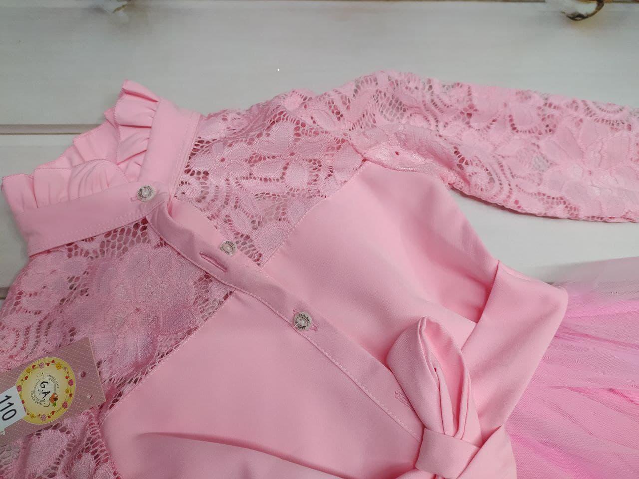 Плаття дитяче G.A. з гипюром 134 см Рожевий (013699/134) - фото 2