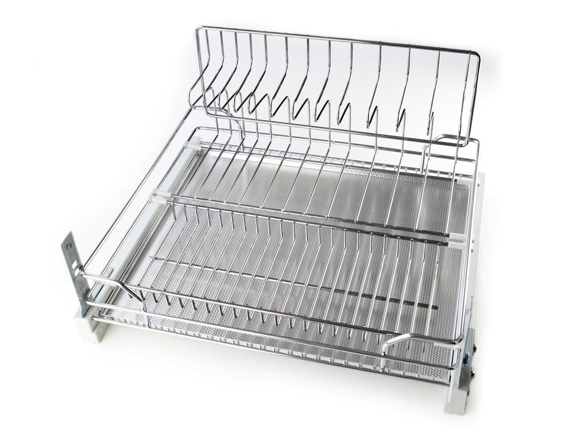 Сушка для посуды INOXA 600 выдвижная с доводчиком 1 полка и 1 поддон Хром (21715)