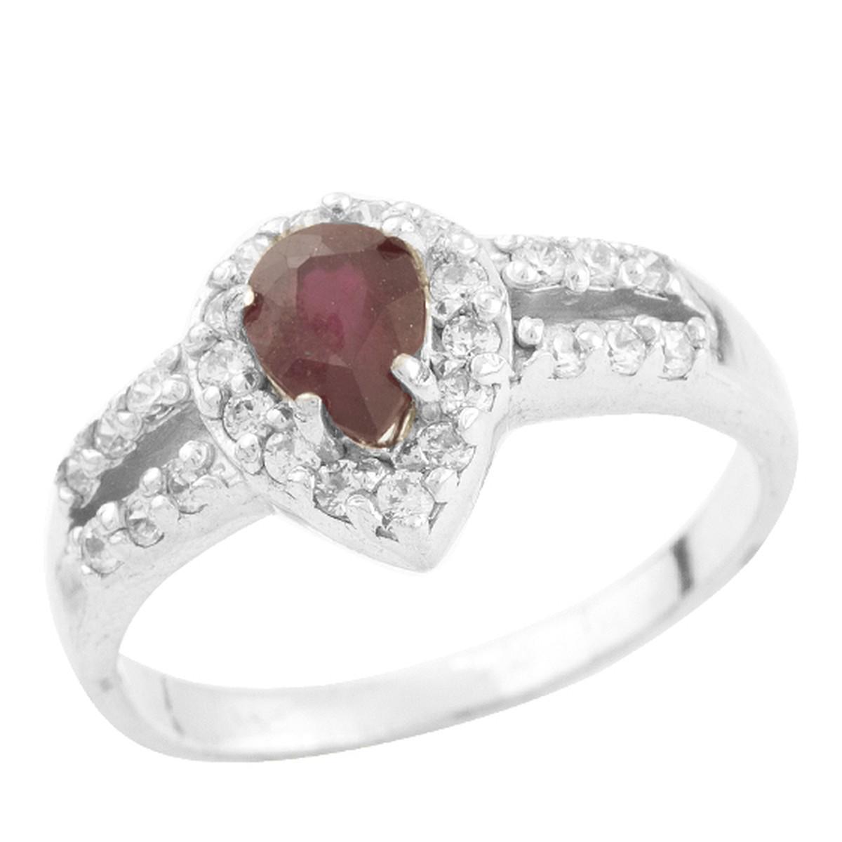 Кольцо серебряное с натуральным рубином 4,28 г р. 17 (0435541)