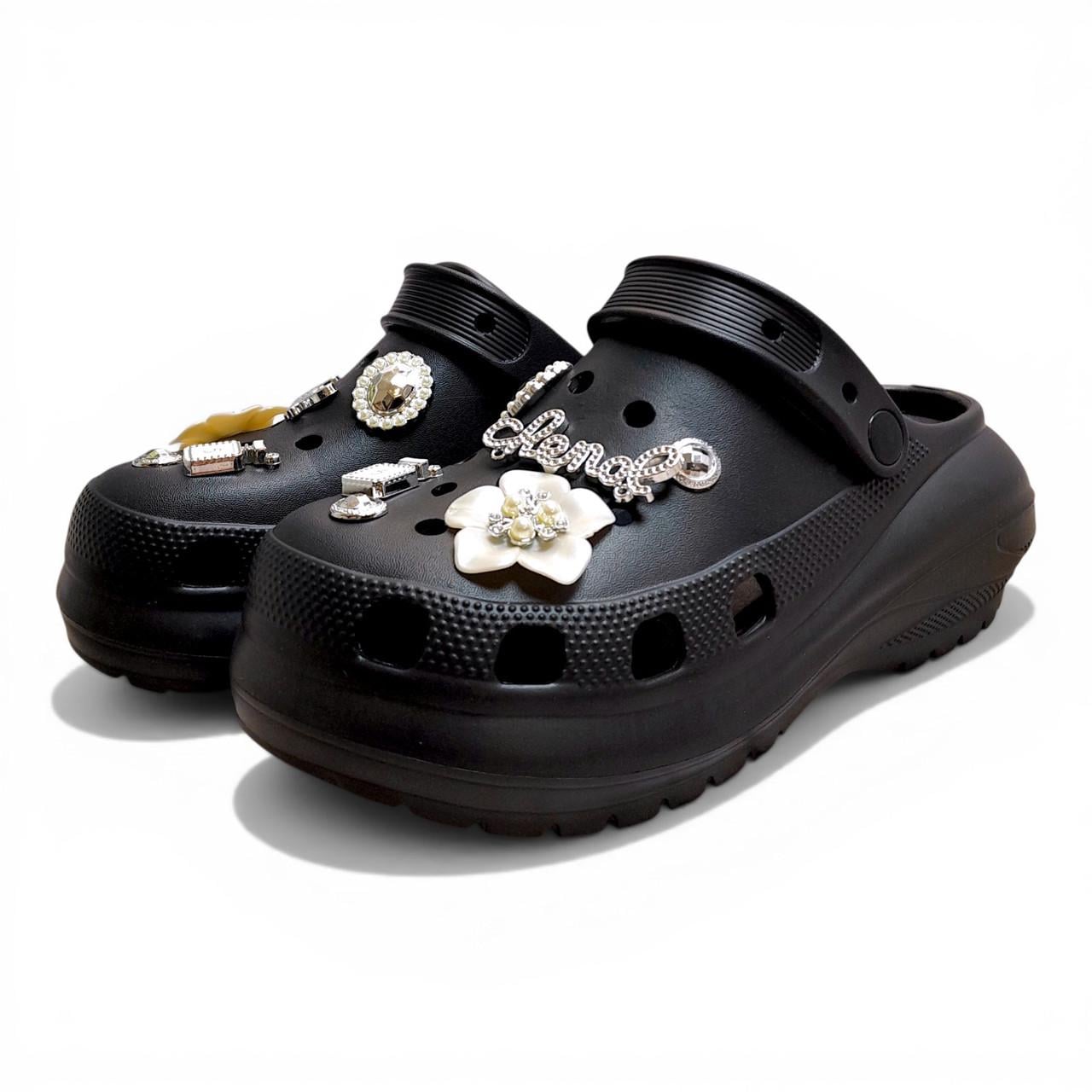 Сабо женские Progres с джибитсами р. 36 22,5 см Черный (33798720)