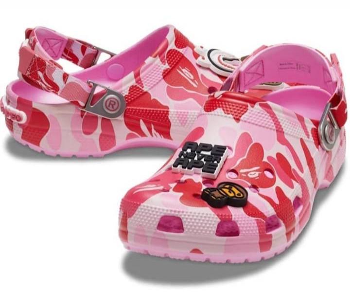 Крокси жіночі Crocs x A Bathing Ape Camo р. 36-37 Рожевий (25790)