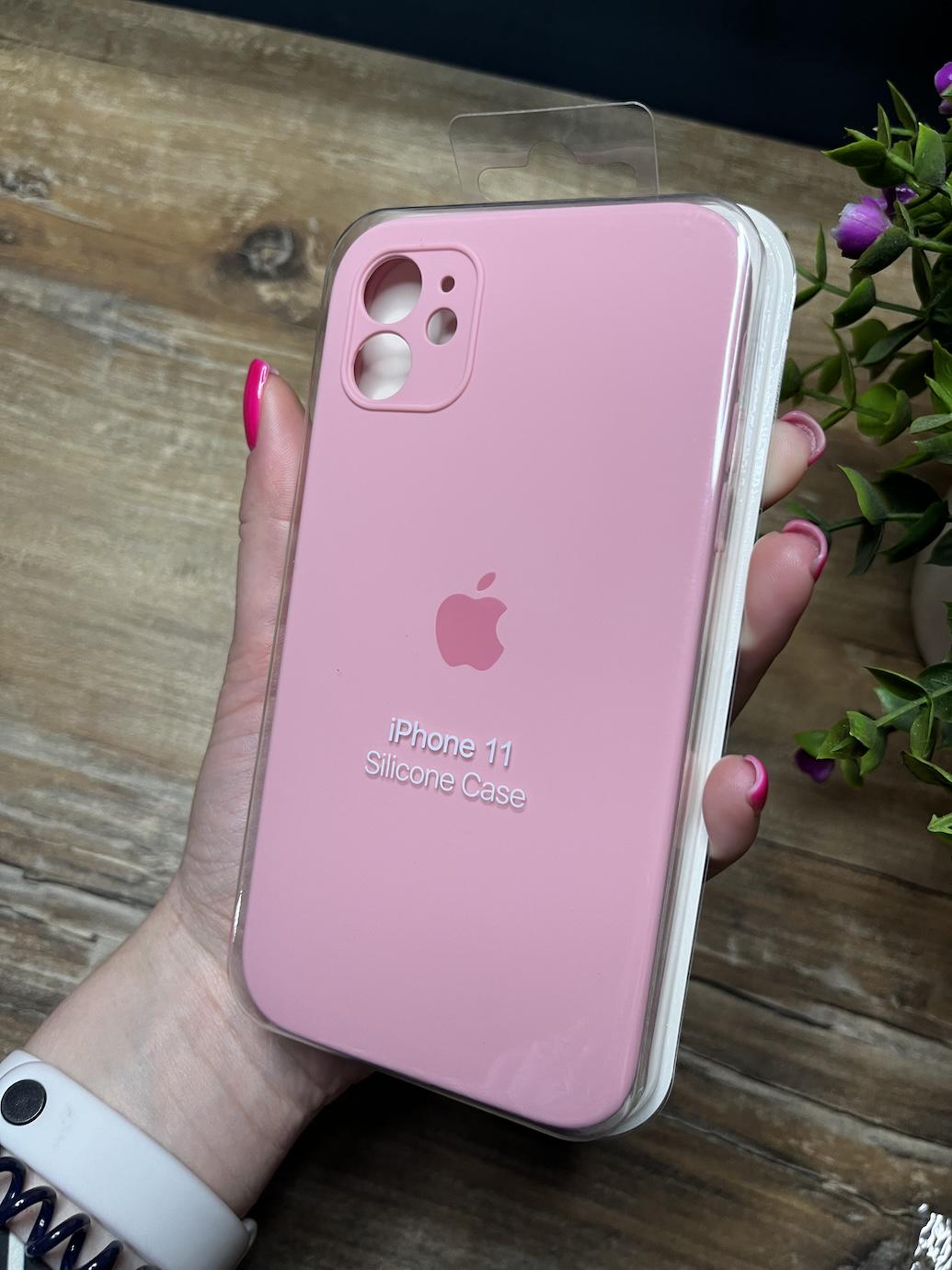 Чохол накладка на iPhone (Айфон) 11 квадратні борти silicone case full camera на apple