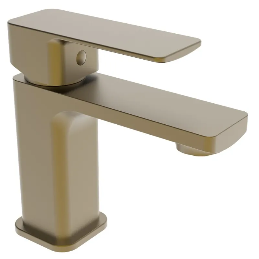 Смеситель для умывальника однорычажный Haiba Kubus Brushed Gold (HB9622)