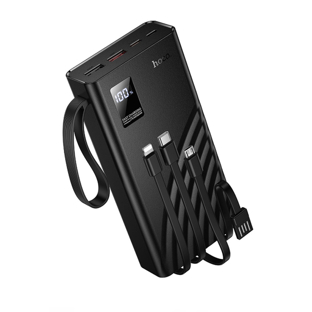 Павербанк Hoco J155 20000 mAh 22,5W 2USB/2Type-C зі швидкою зарядкою 22,5W/PD20W та вбудованими кабелями USB/Micro/Type-C/Lightning Black (J155) - фото 2