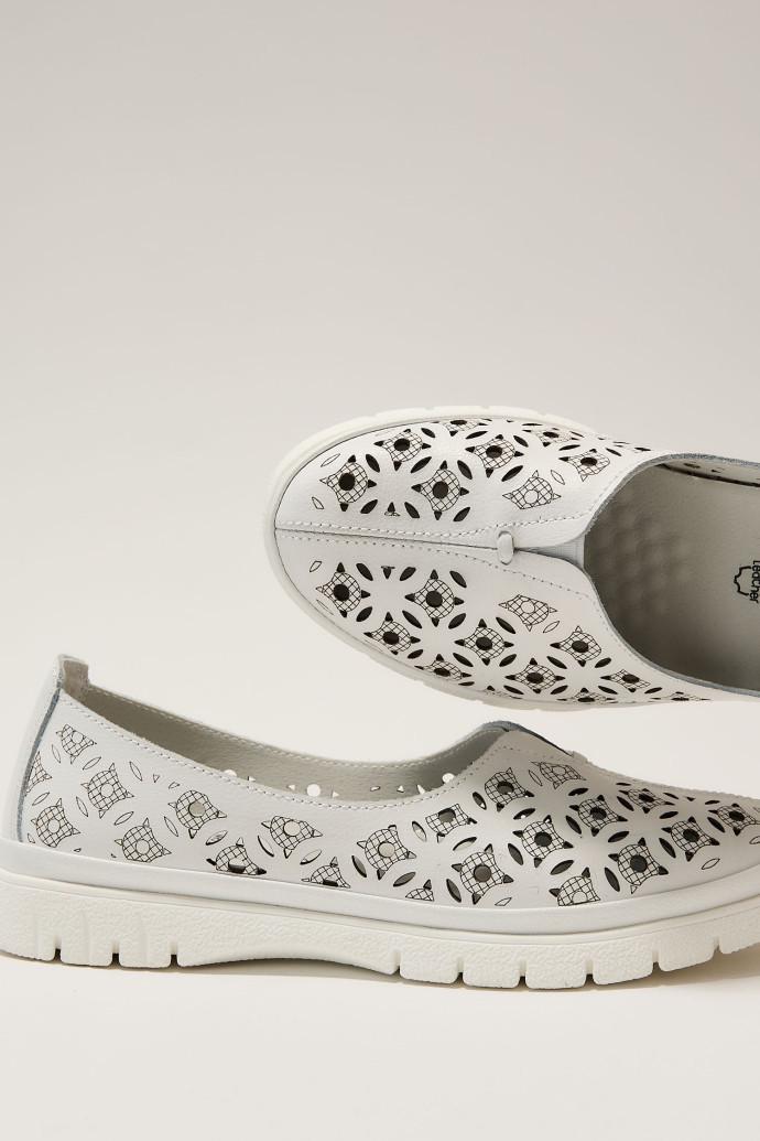 Мокасини жіночі ALLSY шкіряні р. 38 Білий (195180) - фото 4