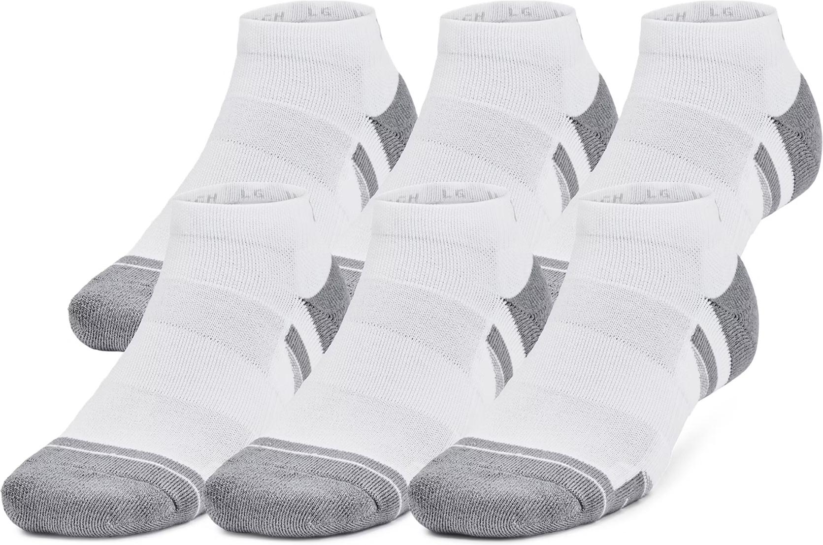 Носки Under Armour PERFORMANCE TECH 6-PACK LOW SOCKS 6 пар L Бело-серый (1386244-100)