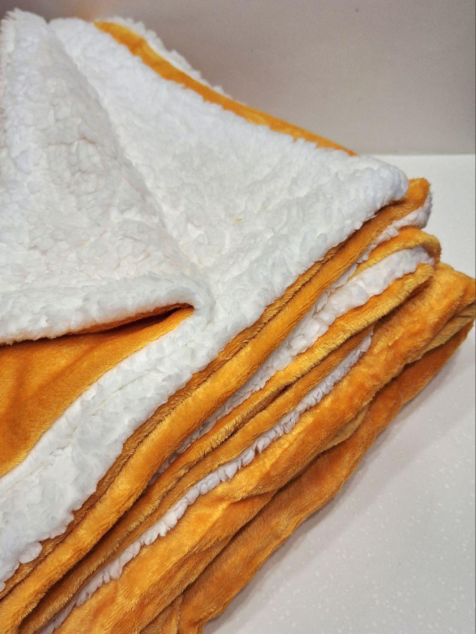 Плед двухсторонний MIULEE на овчине 150x200 см Желто-белый (1699) - фото 2 Плед двухсторонний MIULEE на овчине 150x200 см Желто-белый (1699) - фото 2