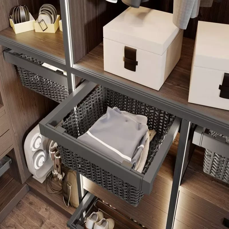 Кошик для білизни з ротангу GTV Elite з дотягом повного висуву 700 мм Графіт (WG-KOSZR70-60) - фото 2