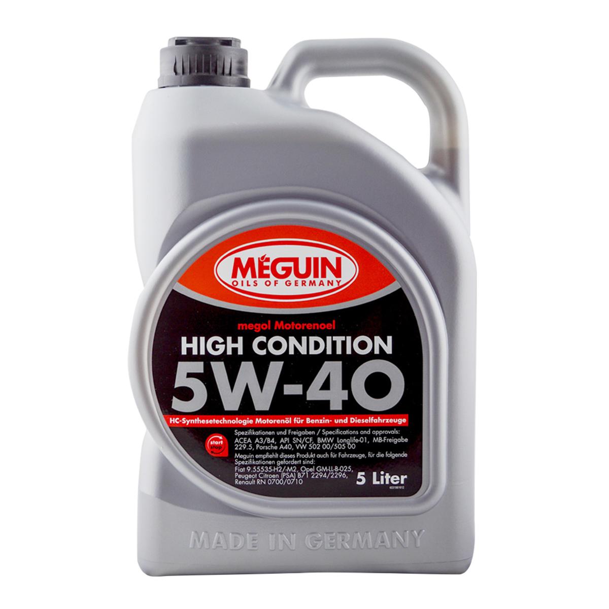 Олива моторна Meguin HIGH CONDITION SAE 5W-40 5 л (3198)