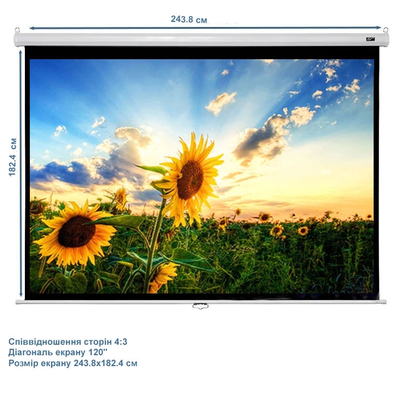 Экран проекционный Elite Screens M120XWV2 настенный ручной 4:3 120" 243,8x182,40 см (tf2434) - фото 3