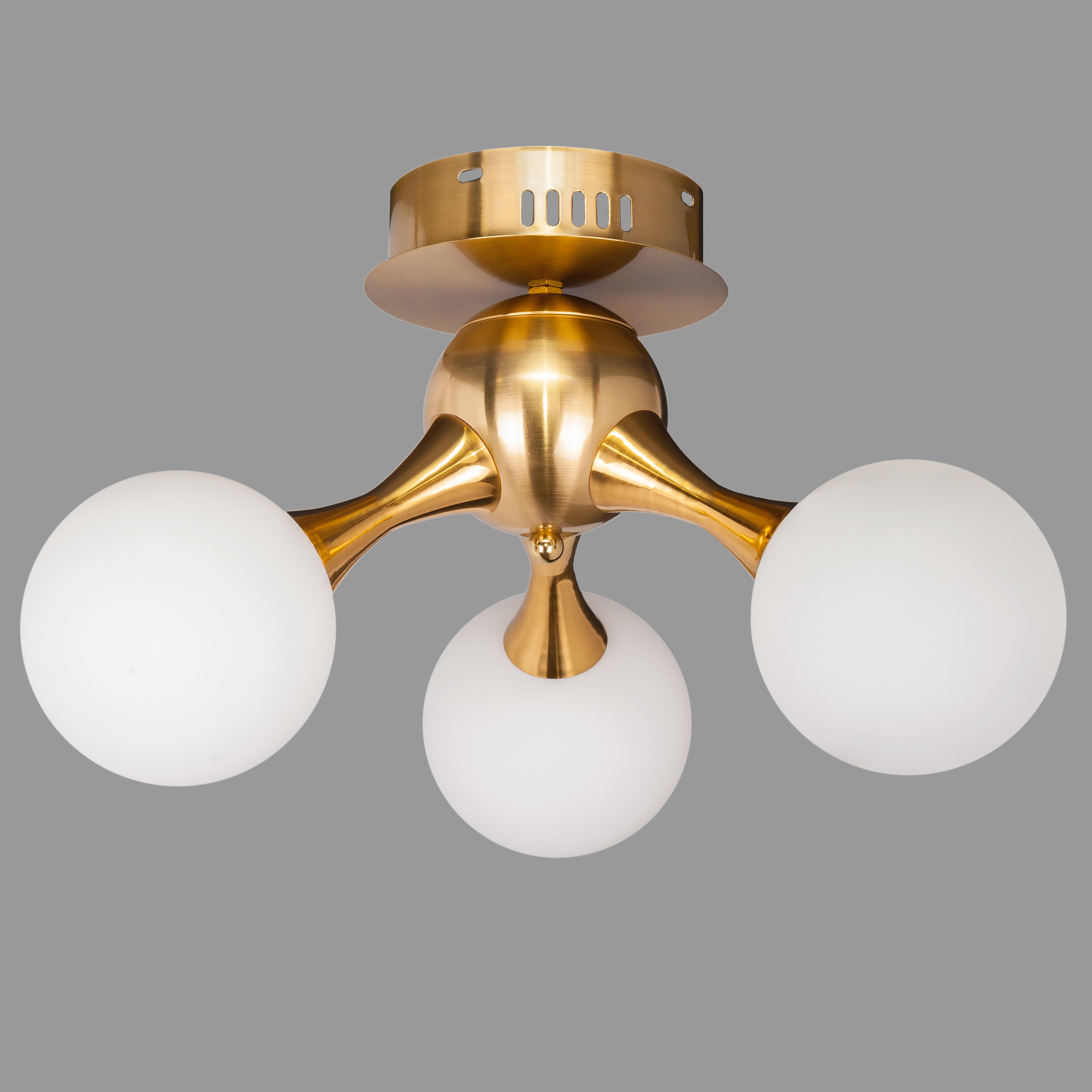 Люстра потолочная молекула на 3 лампы Бронзовый (52-9817-3 BRZ+WH)