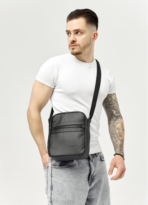 Мужская сумка-мессенджер Sambag через плечо из экокожи Черный (912019723)