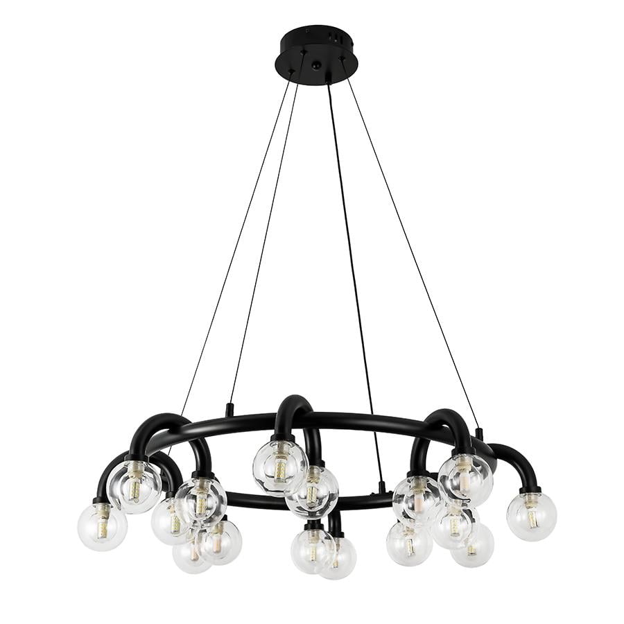 Люстра подвесная декоративная Levistella 788P10134-16 BK+CL кольцо плафон прозрачный Черный