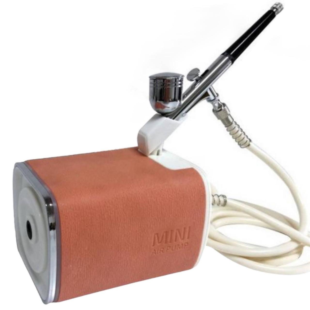 Аэрограф беспроводной HS-M100DK с компрессором 1000 mAh для росписи Коричневый Аэрограф беспроводной HS-M100DK с компрессором 1000 mAh для росписи Коричневый