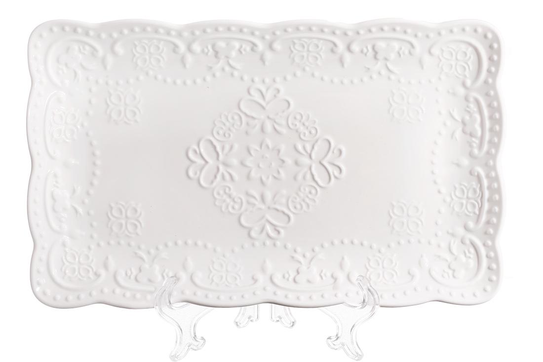 Набір блюд BonaDi Мереживо прямокутні порцеляна 30 см 2 шт. (988-382)