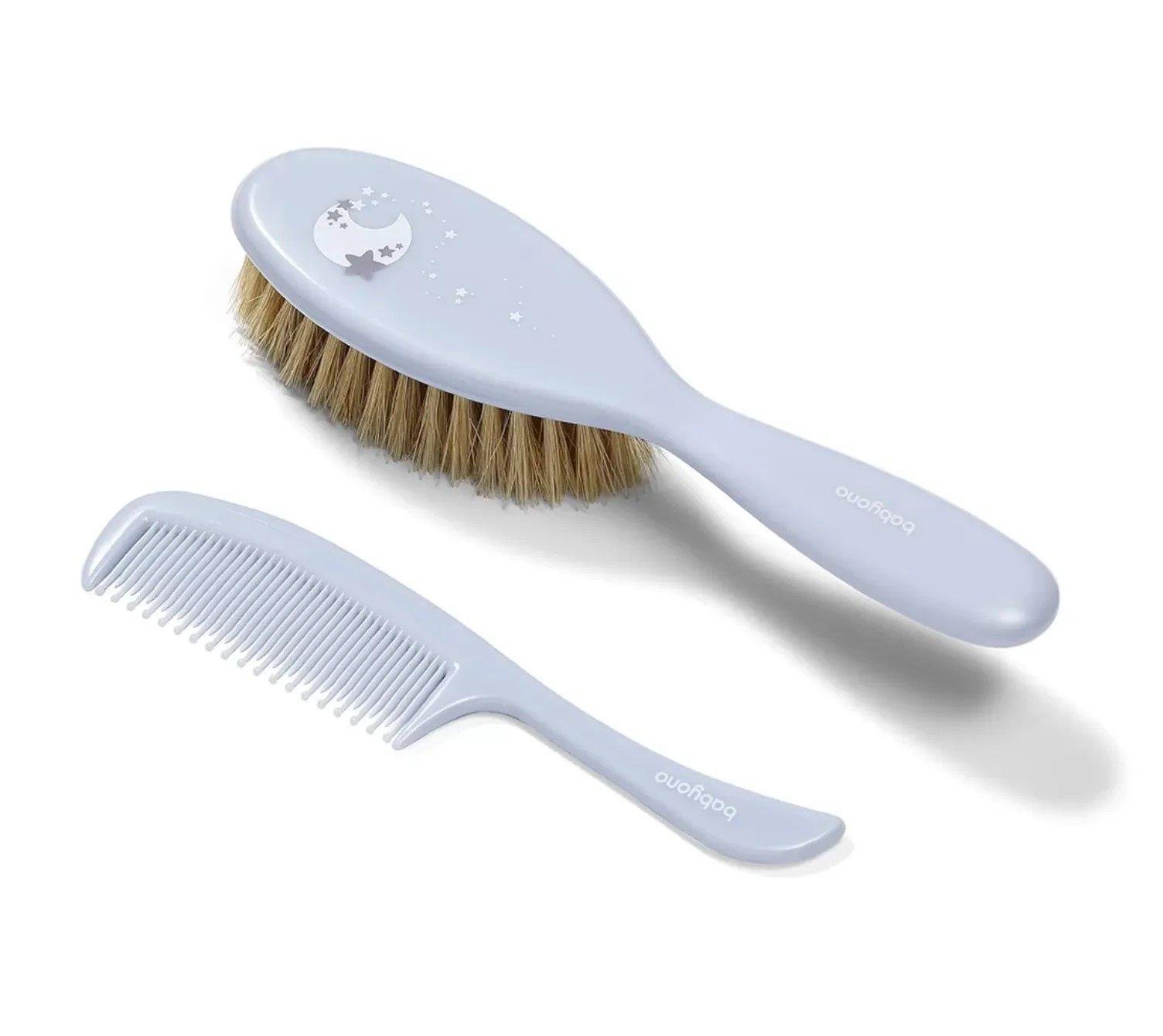 Щітка та гребінець для волосся BabyOno з натуральною м'якою щетиною Лавандовий (111133)
