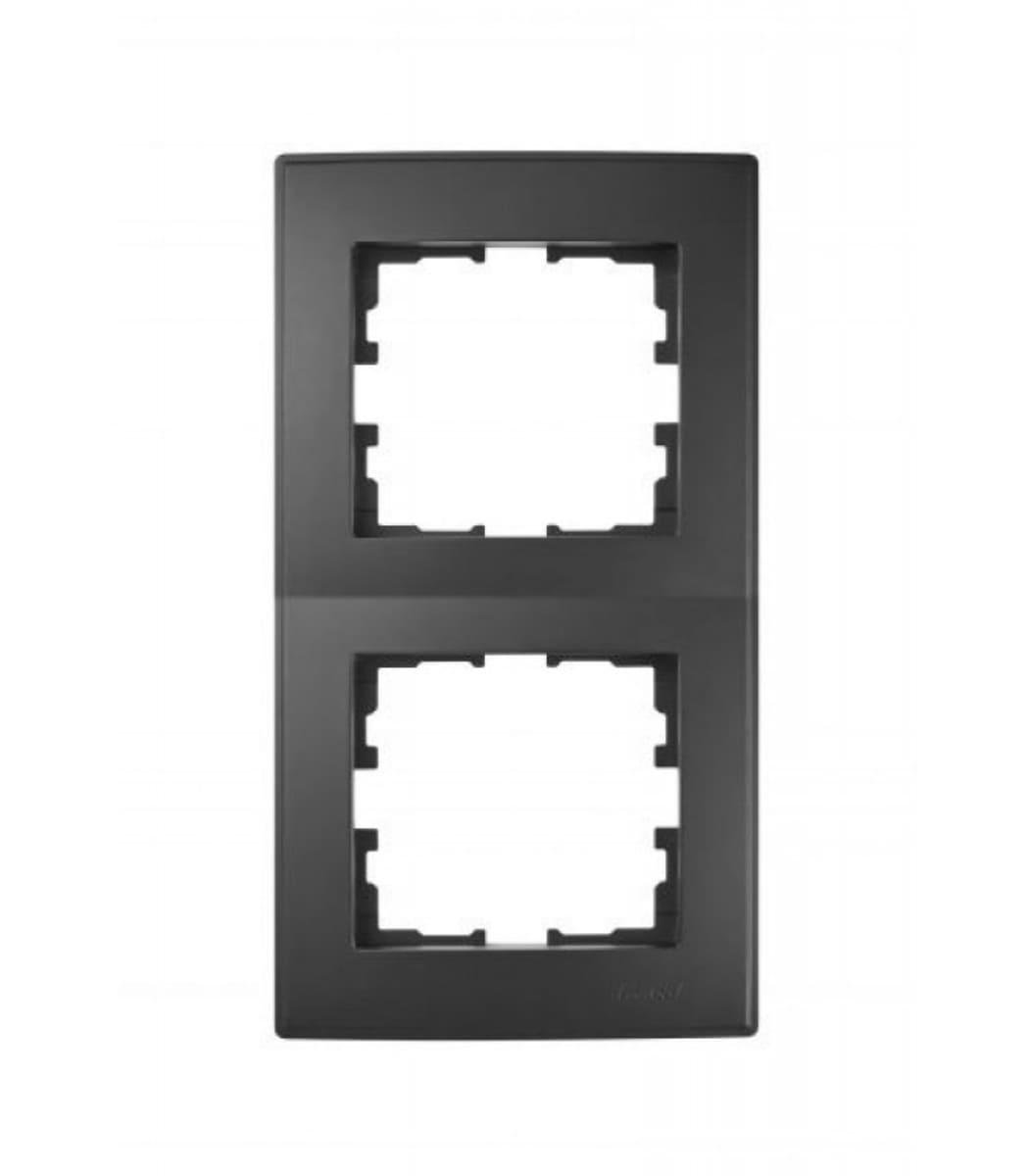 Рамка двомісна вертикальна LESYA 705-4200-152 Антрацит (00000039560)