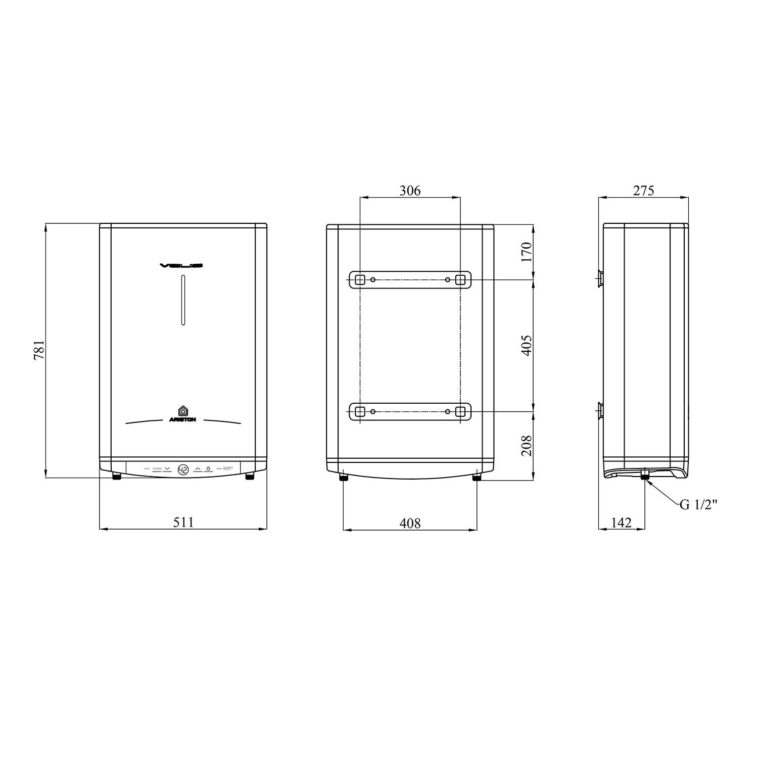 Бойлер Ariston Velis Tech 3100917 CV034396 50 л 3 кВт мокрий тен (234984) - фото 8