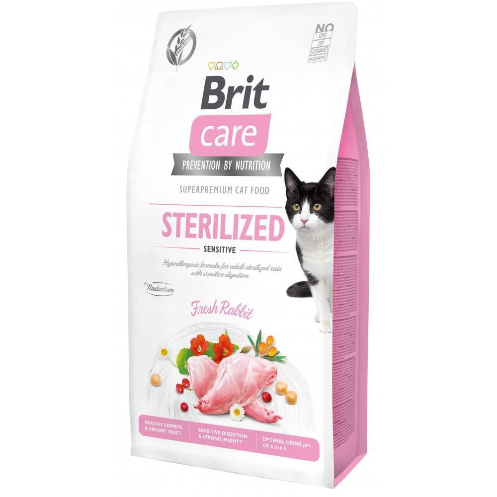 Корм сухий для стерилізованих кішок Brit Care Cat GF Sterilized Sensitive з чутливим травленням з кроликом 7 кг (арт.171289) Корм сухий для стерилізованих кішок Brit Care Cat GF Sterilized Sensitive з чутливим травленням з кроликом 7 кг (арт.171289)