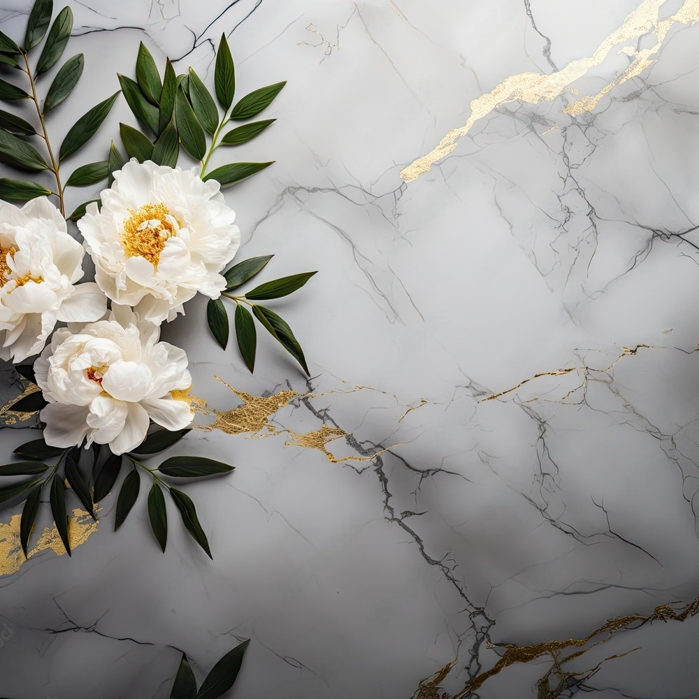 Фотофон вініловий текстурний Gipermag Peonies on marble 50х50 см (7823)