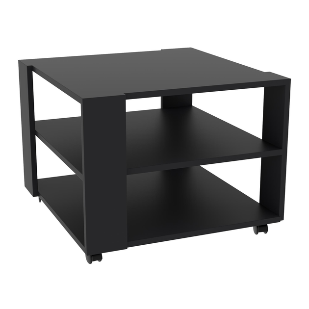 Стіл журнальний на коліщатках Континент Квант 60х60х45 см Антрацит (28177860)