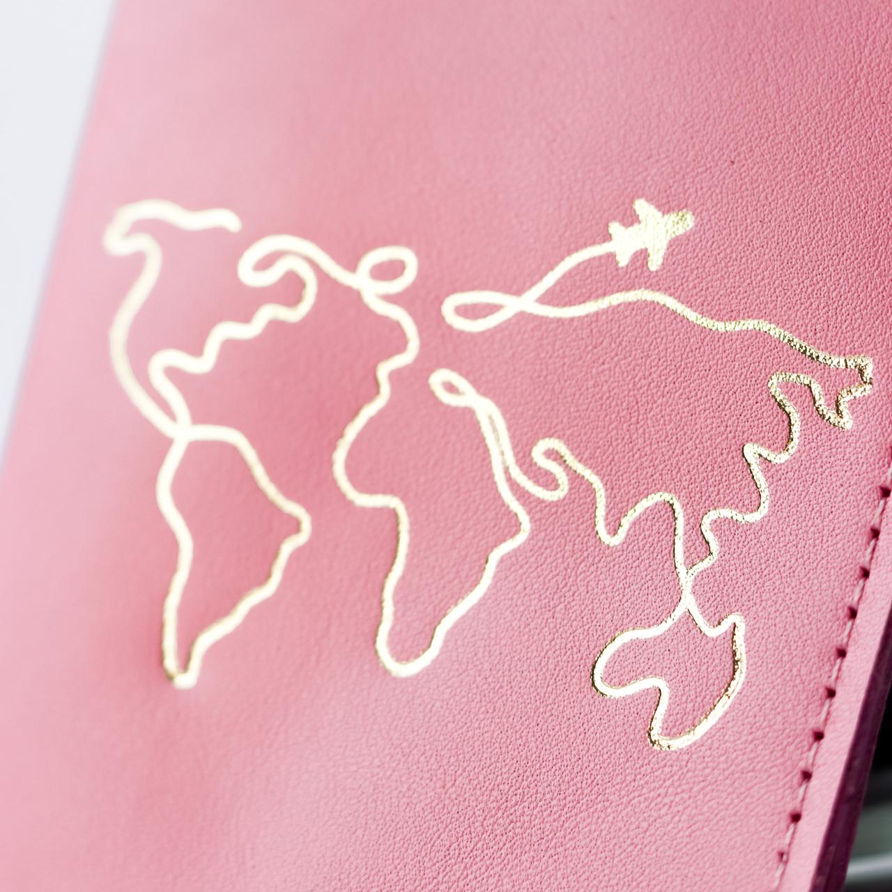 Обкладинка для паспорта Passport карта світу Пудровий/Золотий (2137021269) - фото 5 Обкладинка для паспорта Passport карта світу Пудровий/Золотий (2137021269) - фото 5