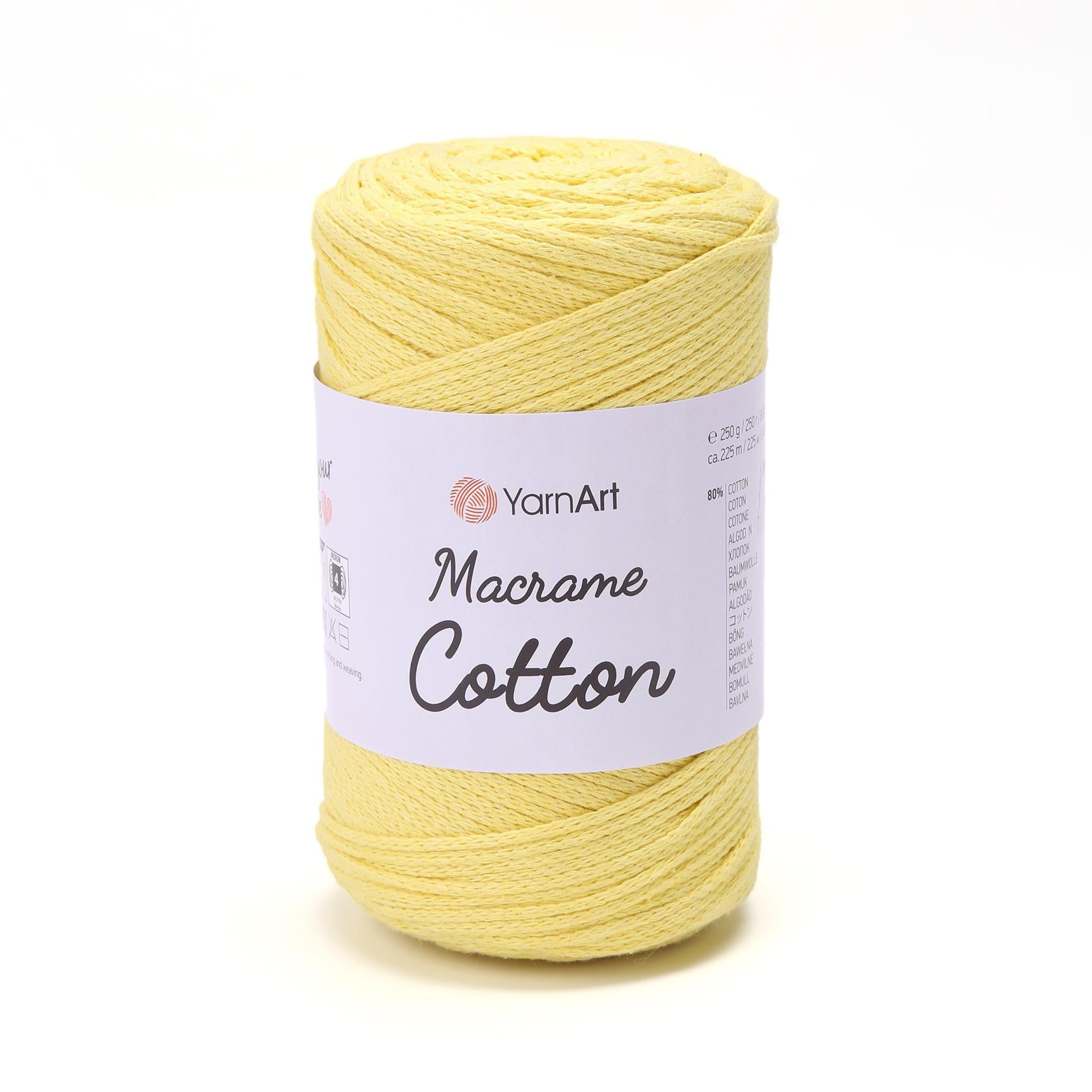 Шнур плетеный для макра Macrame Cotton 2 мм Светло-желтый №754 (2199725171)