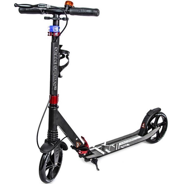 Самокат двухколесный Scale Sports SS-08 Black ручной тормоз Led-фонарь