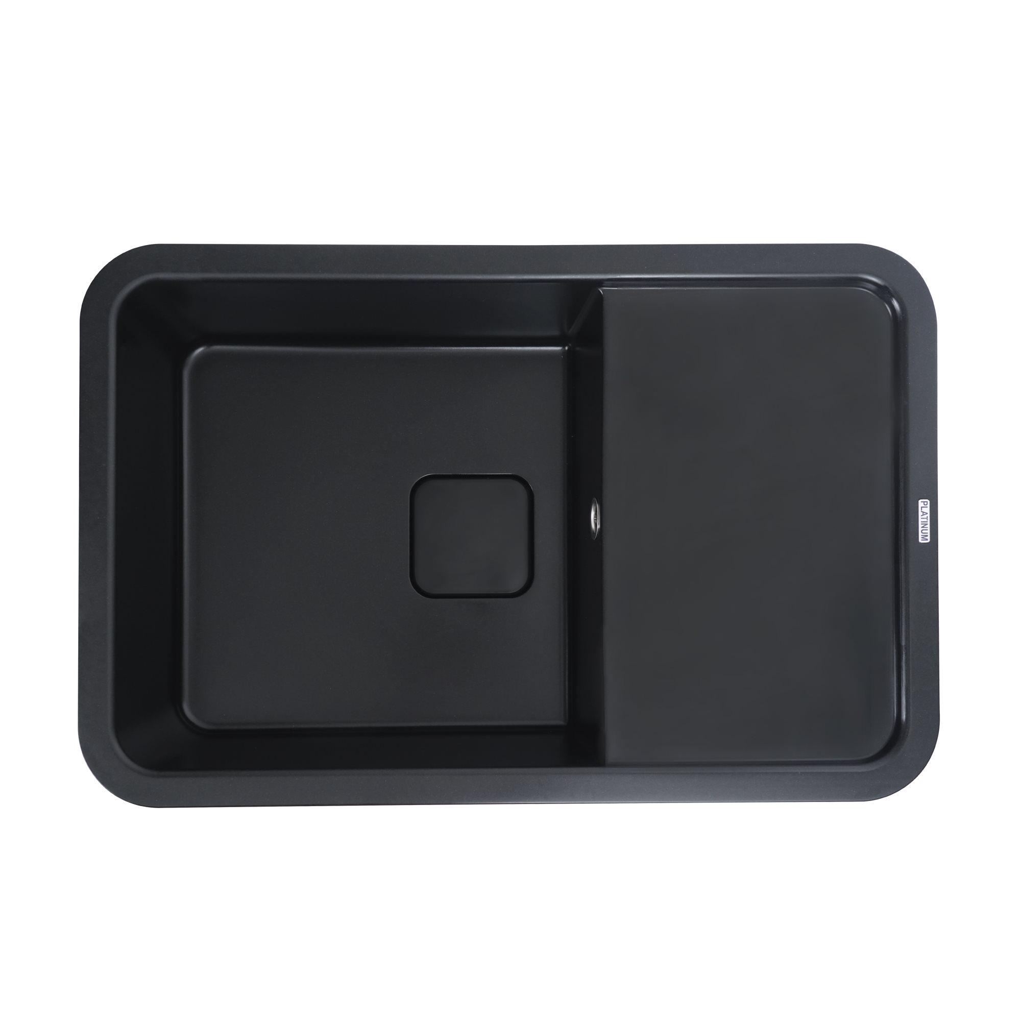 Мойка для кухни гранитная Platinum 7850 CUBE матовая Черный