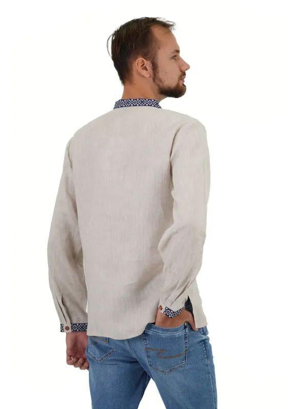 Вышиванка мужская р. 52 Серый (502) - фото 4