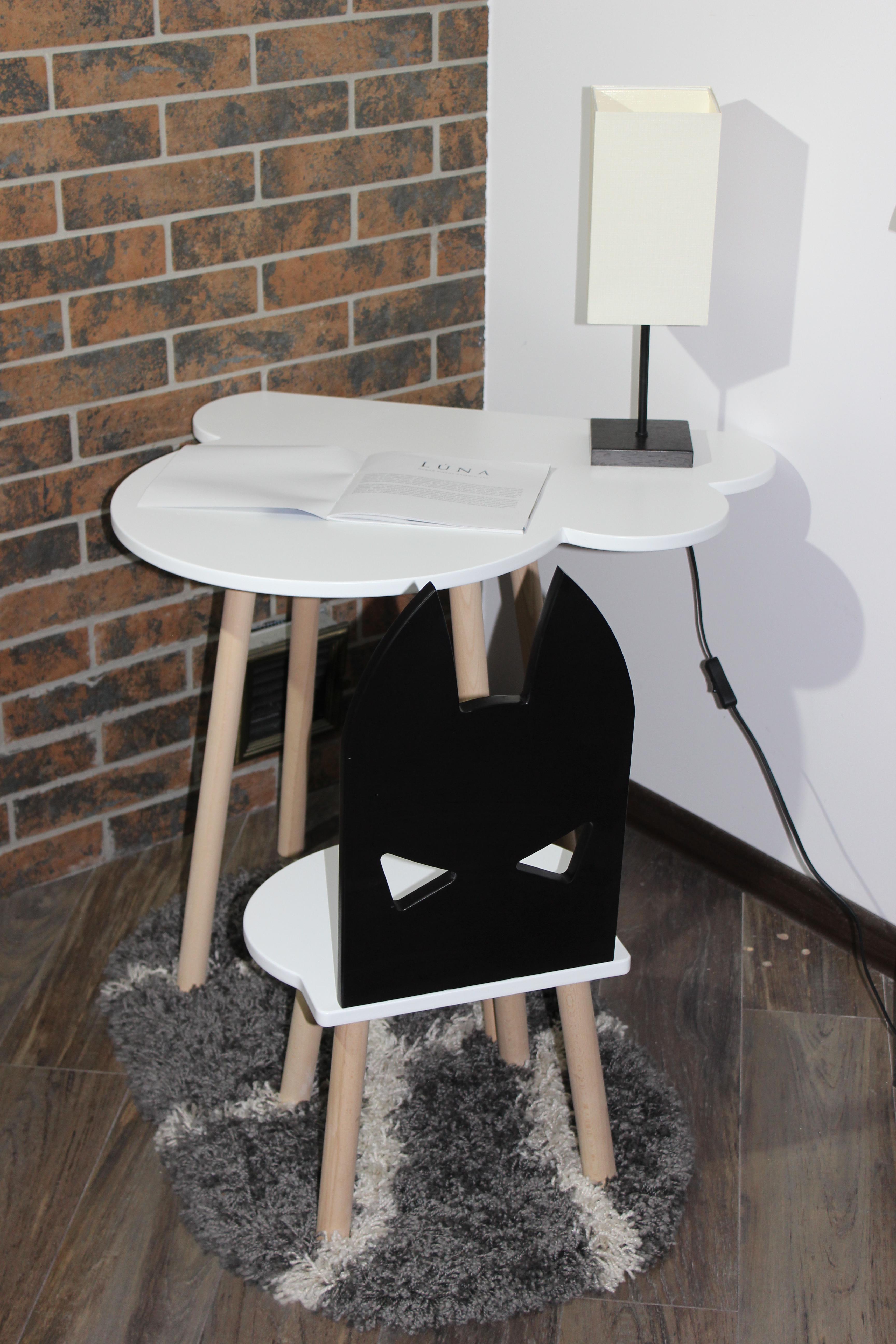 Комплект дитячий Luna Batman з дерева та МДФ стіл зі стільцем Білий/Чорний/Бук Комплект дитячий Luna Batman з дерева та МДФ стіл зі стільцем Білий/Чорний/Бук