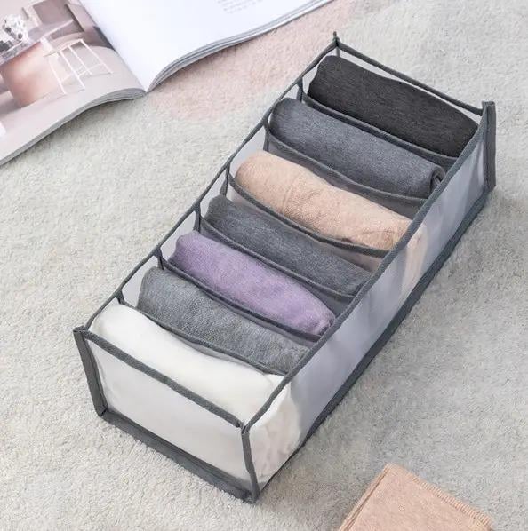 Органайзер для нижнего белья сетчатый 7 ячеек 36х16х12,5 см Серый (ОДШ-308-21)