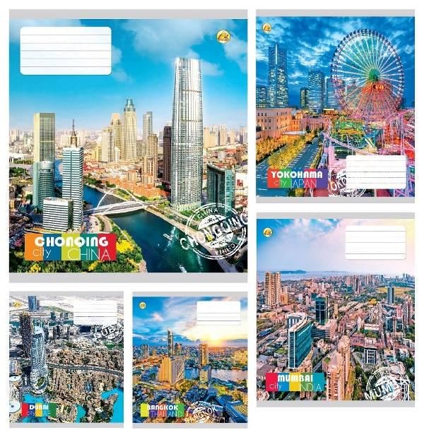 Зошити учнівські у лінійку Тетрада ТЕ42306 Місто 24 арк. 20 шт. в уп. (MTT-183960)