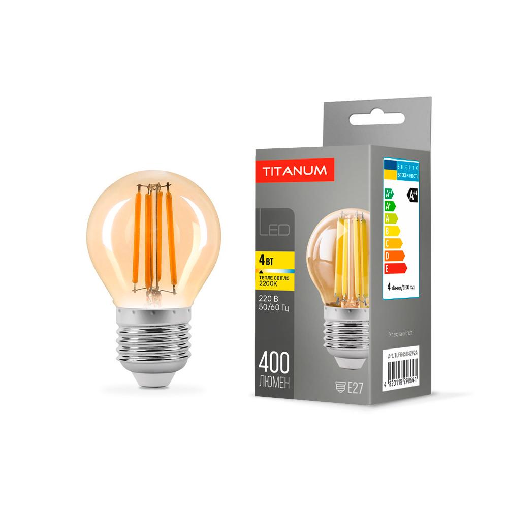 Світлодіодна лампа TITANUM Filament G45 4W E27 2200K Бронзовий (25526)