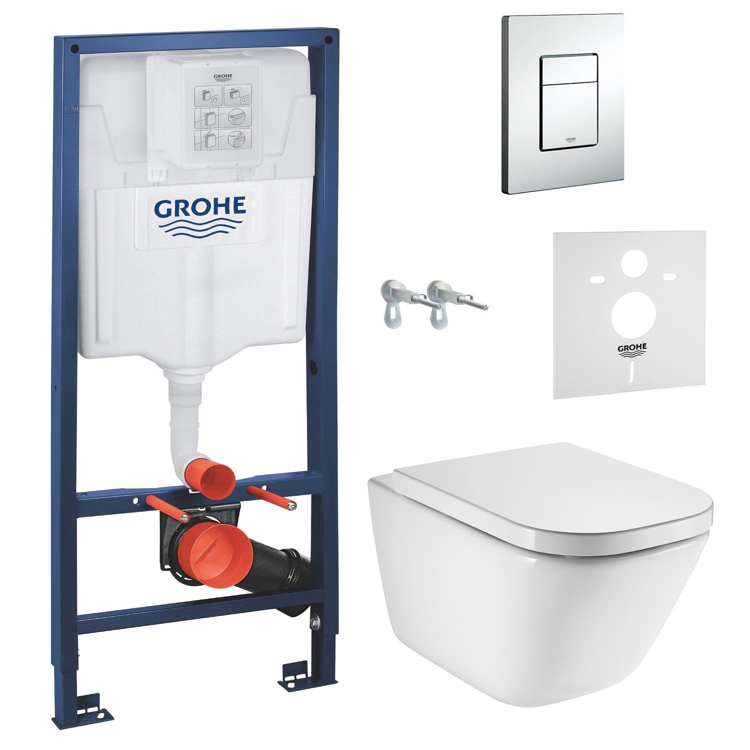 Комплект инсталляции Grohe Rapid SL A34H47C000+38772001+37131000 с унитазом кнопка Хром (82472)