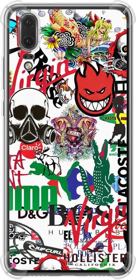 Чохол на Huawei P20 Many different logos (4022sp-1396-42517)