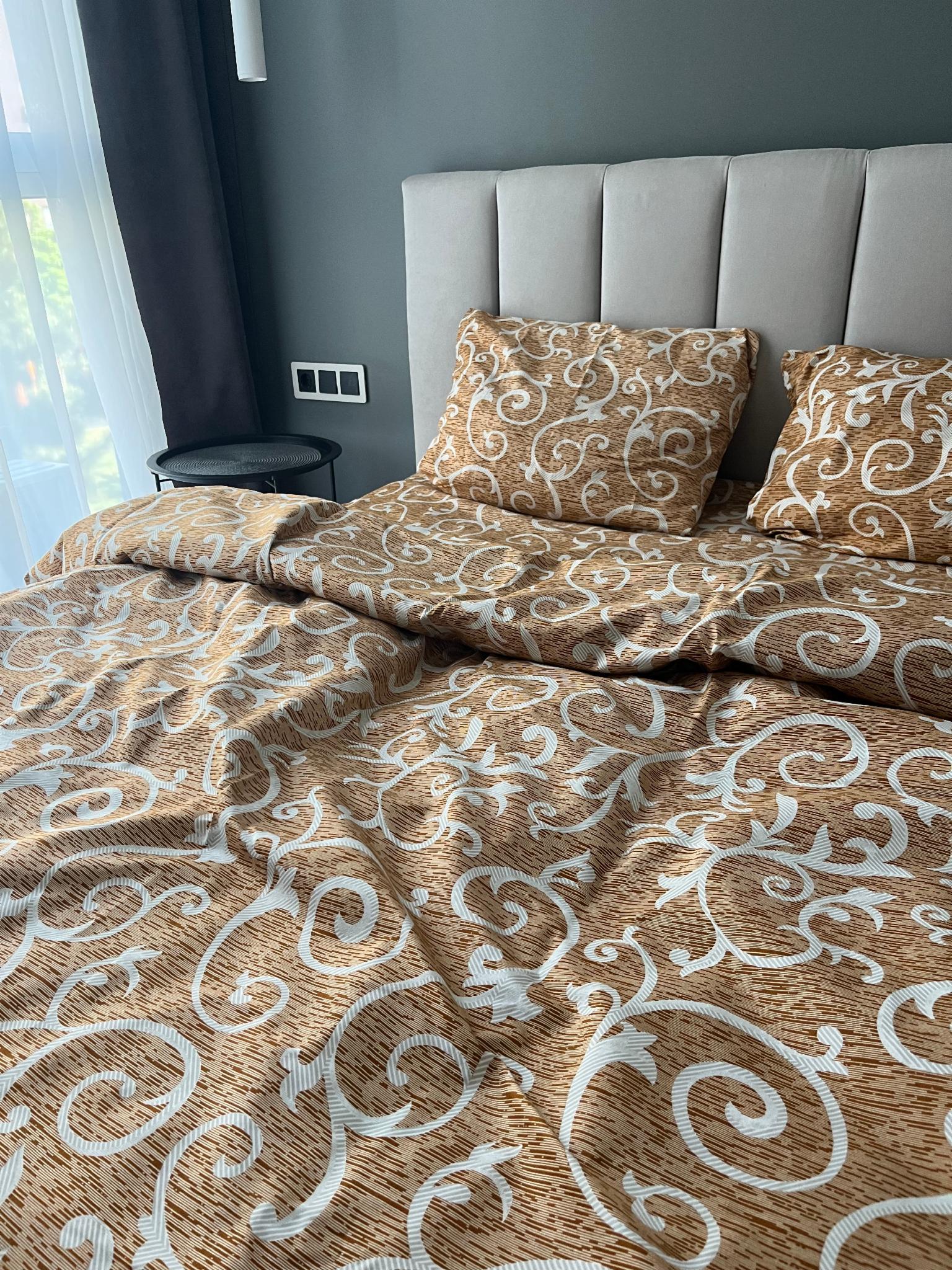 Комплект постільної білизни Вензель євро полісатин 240x220 см (17862274) - фото 2