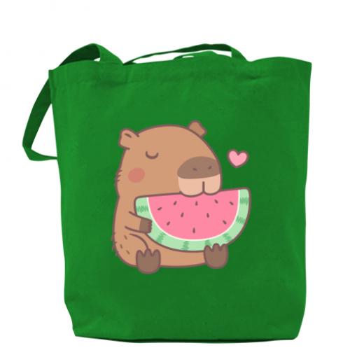 ЭКО-сумки-шопер Capybara and Watermelon (12979810-10-182940)