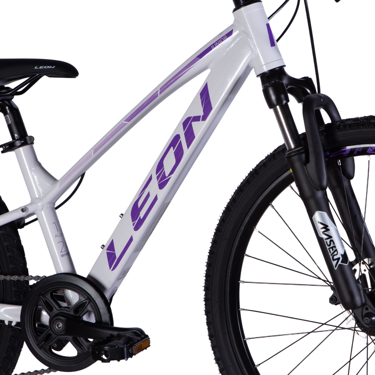 Велосипед подростковый Leon SUPER JUNIOR DD CS AL 24" 12" 2025 Белый/Сиреневый - фото 4 Велосипед подростковый Leon SUPER JUNIOR DD CS AL 24" 12" 2025 Белый/Сиреневый - фото 4