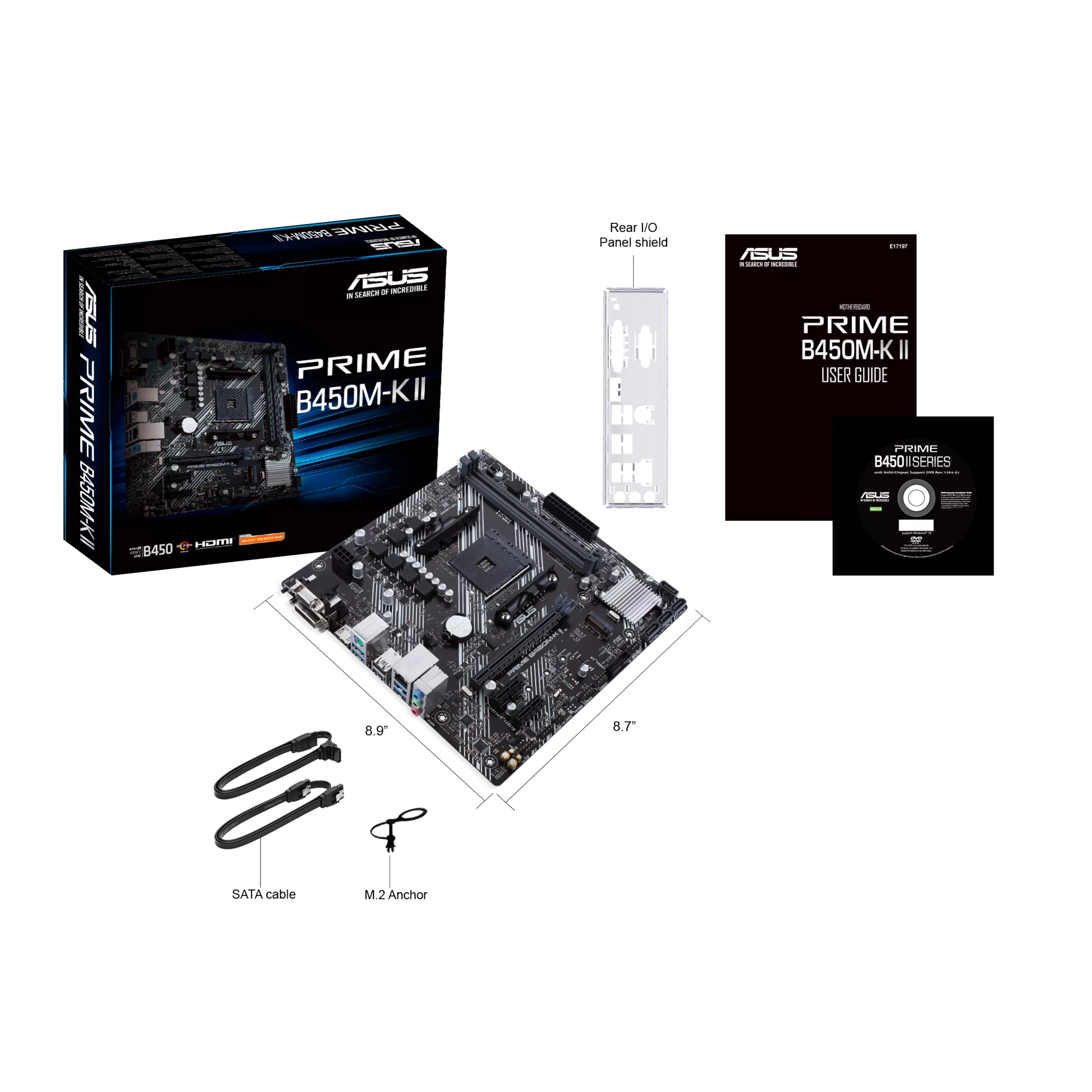 Материнская плата Asus PRIME B450M-K II AM4 DDR4 HDMI DVI-D VGA microATX (578182) - фото 4