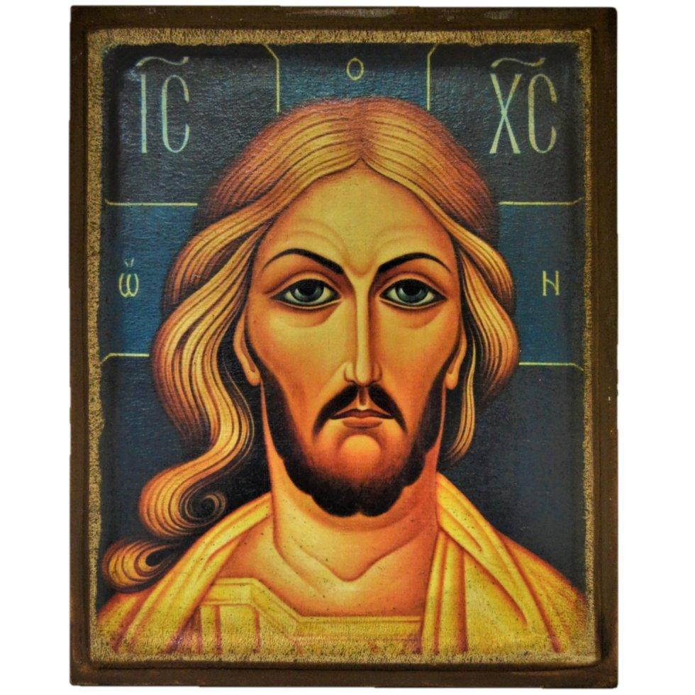 Икона Спас Златы Власы деревянные 20х15 см (112-0064м)