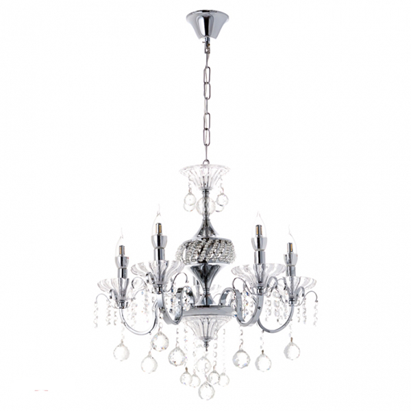 Люстра классическая Flora со стеклянным декором Хром (OU020/5/chrom)