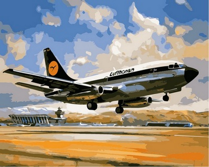 Картина по номерам Babylon Боинг 737 Люфтганза 40х50 см VP828