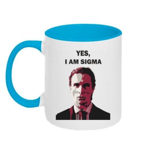 Чашка керамическая двухцветная "Yes, I Am Sigma" 320 мл Бело-голубой (15537565-33-192399)