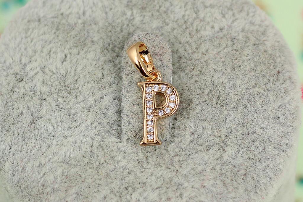 Кулон Xuping Jewelry Буква P 1,2 см Золотистый